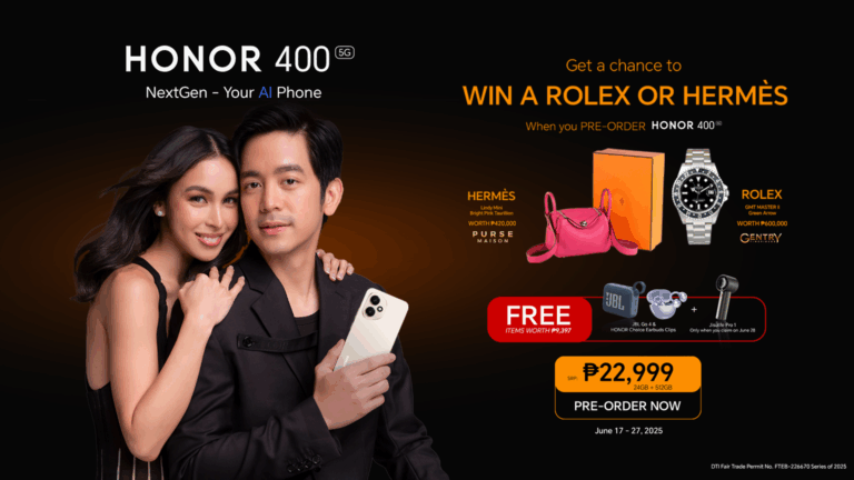 Your AI Phone HONOR 400 5G Now Available for Only Php 22,999 with P1M+ Worth of Raffle Prizes!